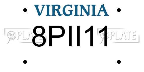 8PII11 Virginia License Plate