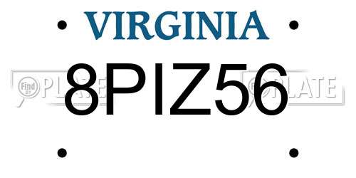8PIZ56 Virginia License Plate