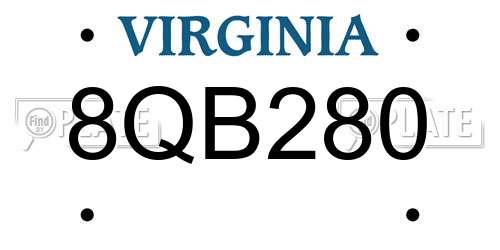 8QB280 Virginia License Plate