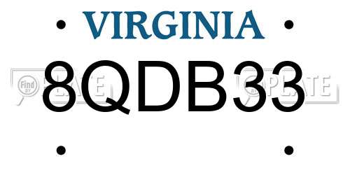8QDB33 Virginia License Plate