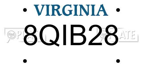 8QIB28 Virginia License Plate