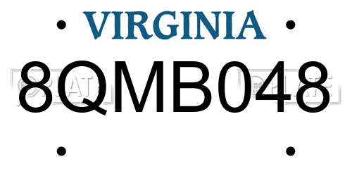 8QMB048 Virginia License Plate