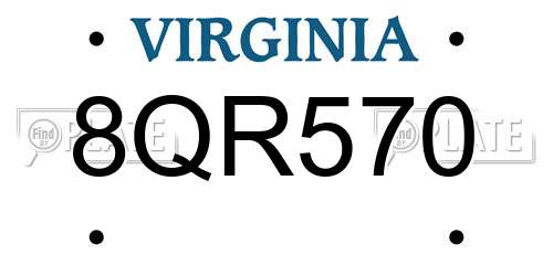 8QR570 Virginia License Plate