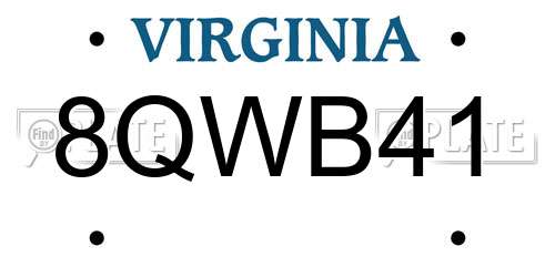 8QWB41 Virginia License Plate