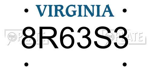 8R63S3 Virginia License Plate