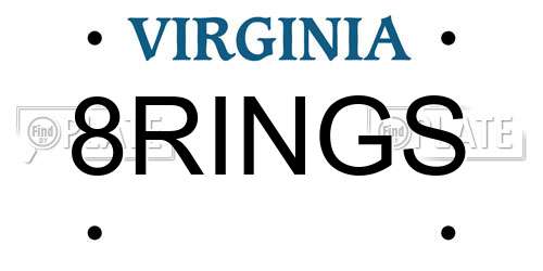 8RINGS Virginia License Plate
