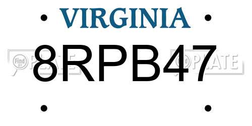 8RPB47 Virginia License Plate