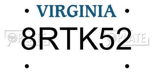 8RTK52 Virginia License Plate