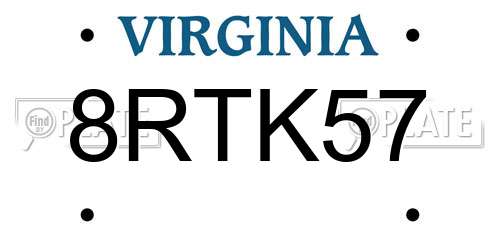 8RTK57 Virginia License Plate