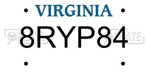 8RYP84 Virginia License Plate