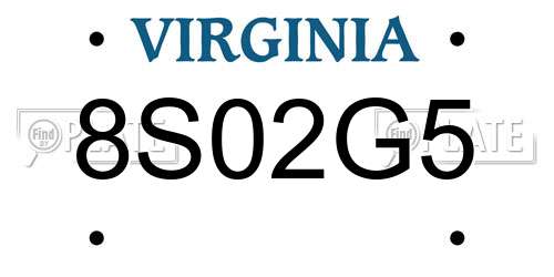 8S02G5 Virginia License Plate