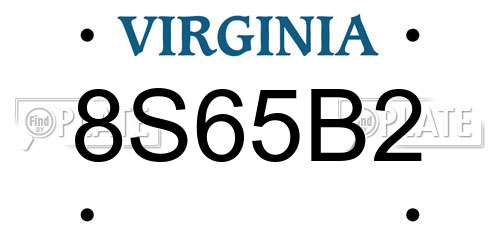 8S65B2 Virginia License Plate