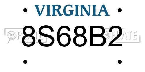 8S68B2 Virginia License Plate