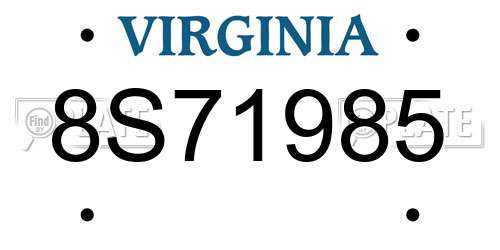 8S71985 Virginia License Plate