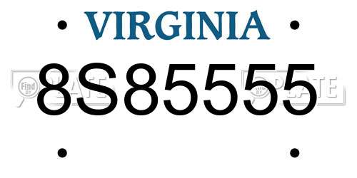 8S85555 Virginia License Plate