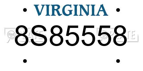 8S85558 Virginia License Plate