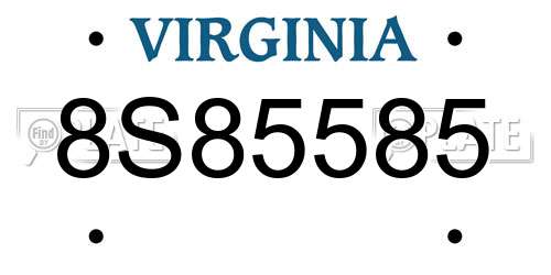 8S85585 Virginia License Plate