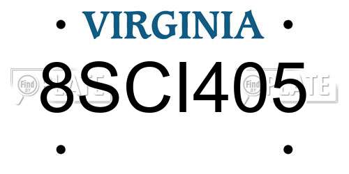 8SCI405 Virginia License Plate
