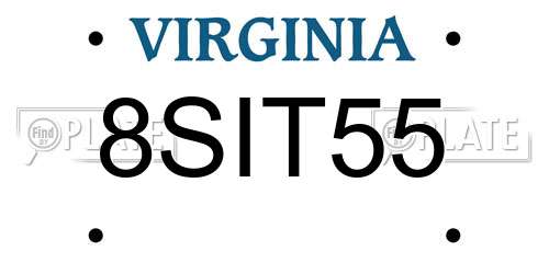 8SIT55 Virginia License Plate