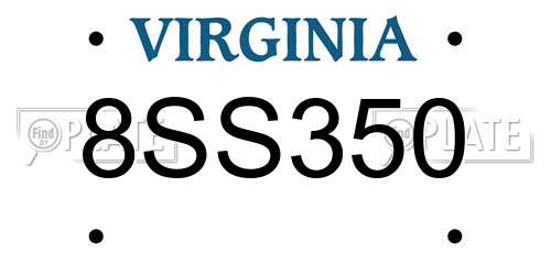 8SS350 Virginia License Plate