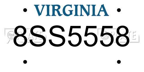 8SS5558 Virginia License Plate