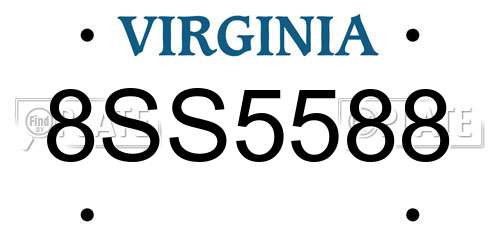 8SS5588 Virginia License Plate