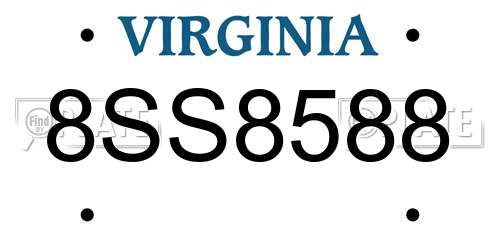 8SS8588 Virginia License Plate