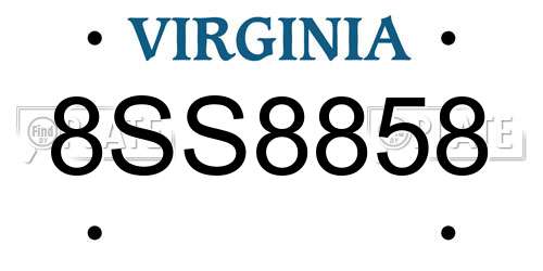 8SS8858 Virginia License Plate