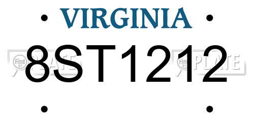 8ST1212 Virginia License Plate