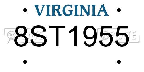 8ST1955 Virginia License Plate