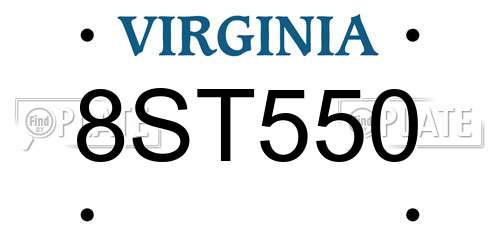 8ST550 Virginia License Plate