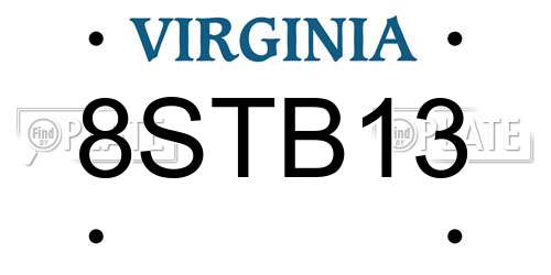 8STB13 Virginia License Plate