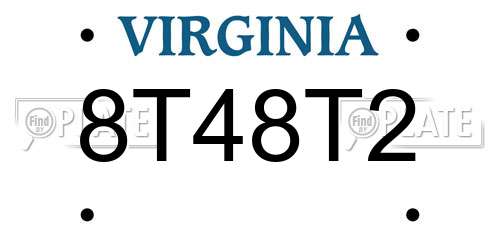 8T48T2 Virginia License Plate