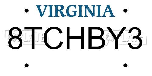8TCHBY3 Virginia License Plate