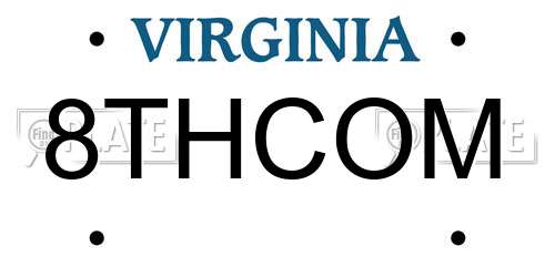 8THCOM Virginia License Plate