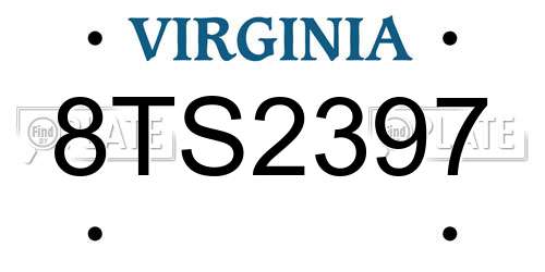 8TS2397 Virginia License Plate