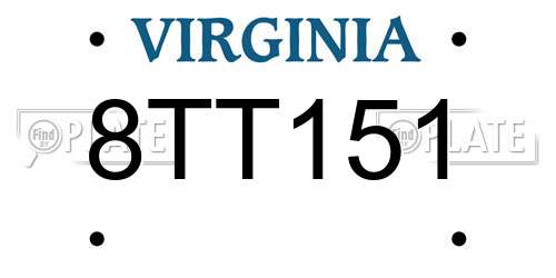 8TT151 Virginia License Plate