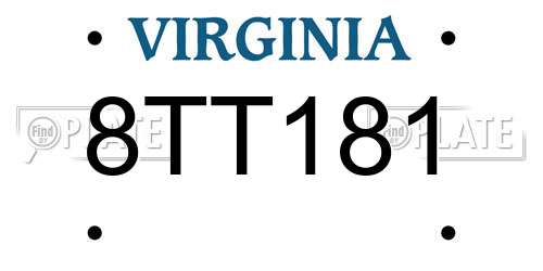 8TT181 Virginia License Plate