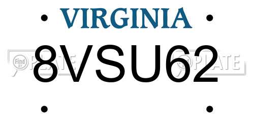 8VSU62 Virginia License Plate