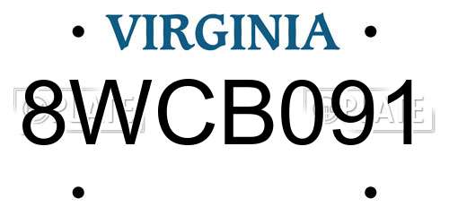 8WCB091 Virginia License Plate