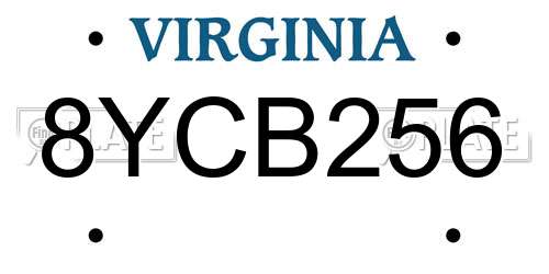 8YCB256 Virginia License Plate