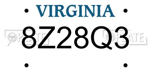8Z28Q3 Virginia License Plate