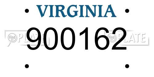900162 Virginia License Plate