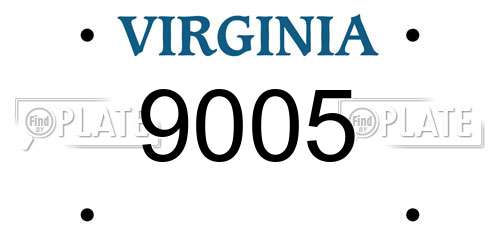 9005 Virginia License Plate