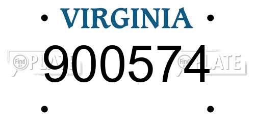 900574 Virginia License Plate