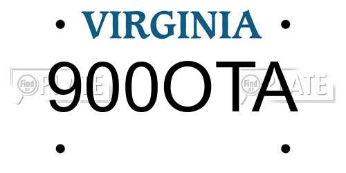 900OTA Virginia License Plate