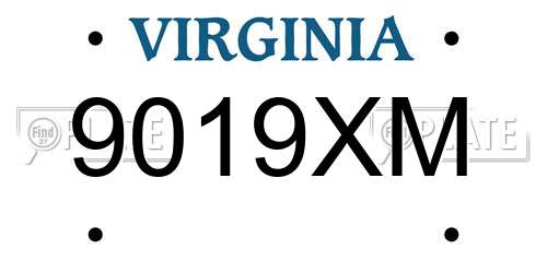 9019XM Virginia License Plate