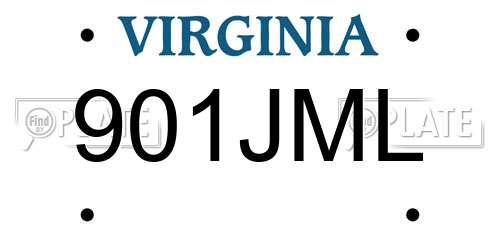 901JML Virginia License Plate