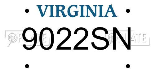 9022SN Virginia License Plate