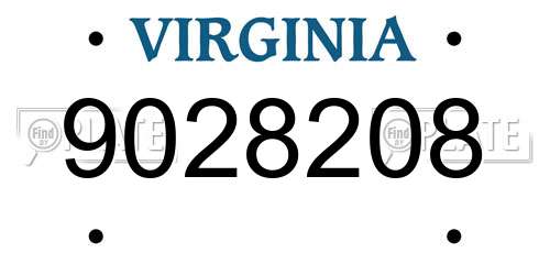 9028208 Virginia License Plate